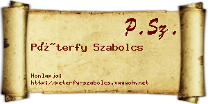 Péterfy Szabolcs névjegykártya