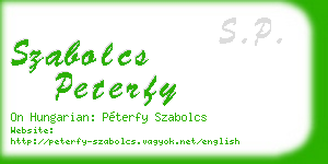 szabolcs peterfy business card